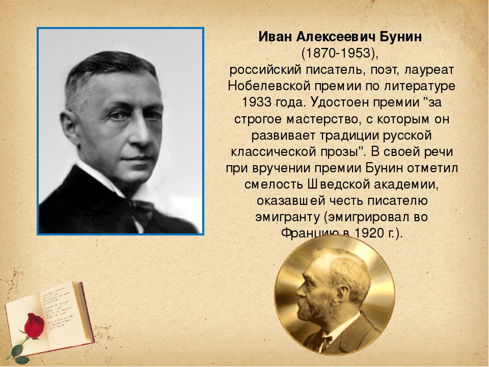Первый русский писатель нобелевская премия. Бунин первый Нобелевский лауреат.